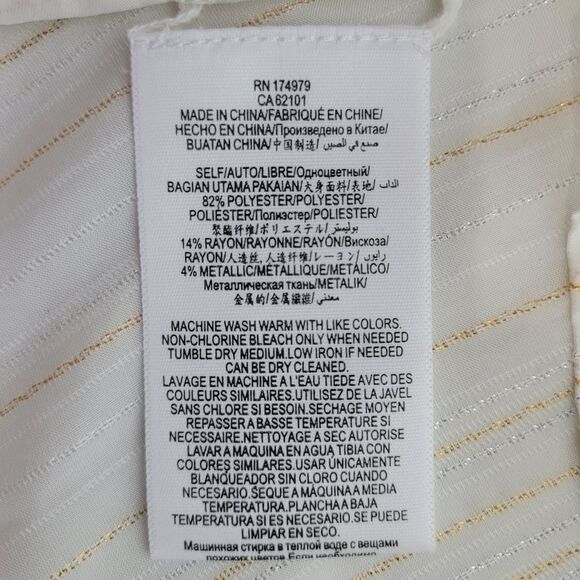 BCBGMAXAZRIA LUREX Shiffon Blouse SIZE‎ XSMALL - Picture 12 of 15